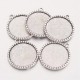 Supports cabochons de 25 mm argent, pendentifs cabochons 19AS-rs