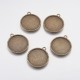 supports cabochons de 25 mm bronze, pendentifs cabochons 06AB