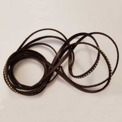 1 Mètre Cuir 06 mm Marron Foncé Strass Swarovski N°02