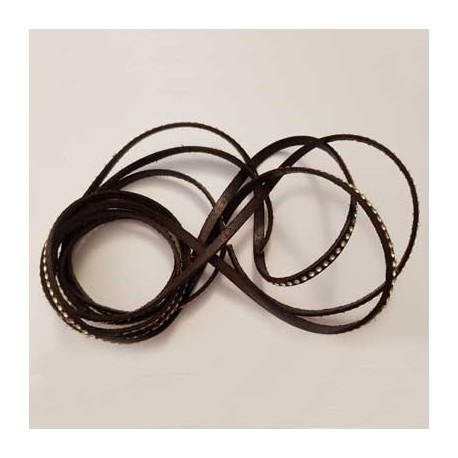 1 Mètre Cuir 06 mm Marron Foncé Strass Swarovski N°02