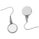 20 supports cabochons boucle d'oreille 12 mm N°06 Argent Clair