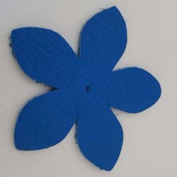 Fleur en Cuir Fleur 5 Pétales 87 mm Bleu