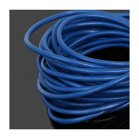 1 mètre Cordon rond cuir lisse 3 mm