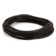 1 mètre Cordon rond cuir tressé Noir 5 mm