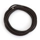 1 mètre Cordon rond cuir tressé Noir 5 mm
