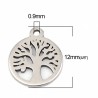Breloque Arbre de vie 12 x 10 mm N°03 Acier Inoxydable