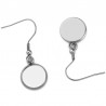 Support cabochon boucle d'oreille 30 mm N°06 Argent Vieilli