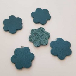 Lot Fleurs en Cuir Fleur 23 mm Bleu