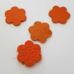 Lot Fleurs en Cuir Fleur 23 mm Orange