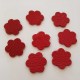 Lot Fleurs en Cuir Fleur 23 mm Rouge