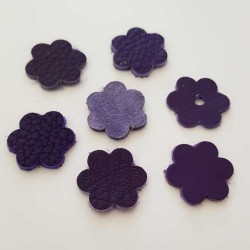 Lot Fleurs en Cuir Fleur 23 mm Violet