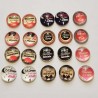 Lot 10 cabochons rond en verre 20mm Maman 01 mixte Glass cabochon