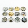 Lot 10 cabochons ronds en verre 20mm assortis Steampunk