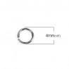 10 Anneaux de jonction ouvert 04 mm Inoxydable argent N°02