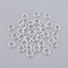 10 Anneaux de jonction ouvert 06 mm Inoxydable Argent Clair