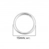 10 Anneaux de jonction ouvert 15 mm Inoxydable argent N°01