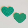 Lot cœurs en Cuir 22 mm Turquoise
