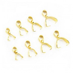 Bélière à pincer en Acier Inoxydable 3 x 15 mm N°02 Doré Clair Brillant