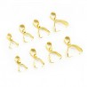 Bélière à pincer en Acier Inoxydable 3 x 15 mm Doré N°02 Très Clair