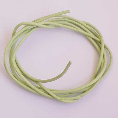 0.96 cm Cordon rond cuir lisse 2 mm Vert D'eau