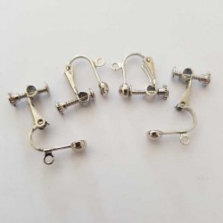 Boucle d'oreille Clip réglable à vis argent vieilli 16 x 18 mm x 1 paire