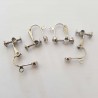 Boucle d'oreille Clip réglable à vis argent vieilli 16 x 18 mm