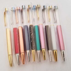 Stylo à décorer de perles tube vide à customiser argent argent x 10 pièces