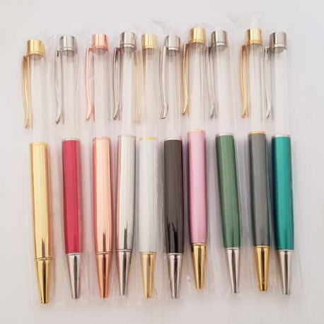 Stylo à décorer de perles tube vide à customiser argent argent x 10 pièces