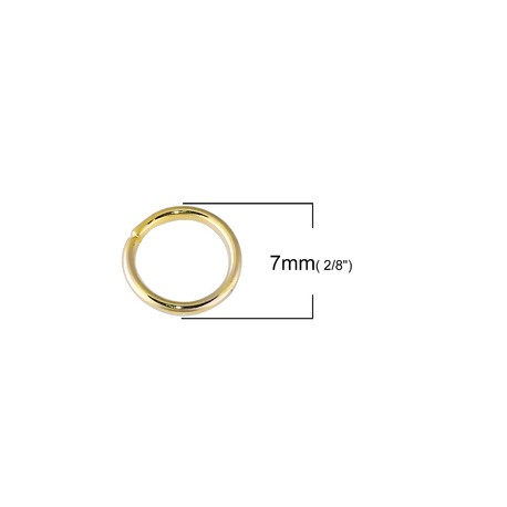 20 Anneaux de jonction ouvert 07 mm Doré