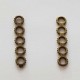 Barre Bronze Entretoise Séparateur perle, multi rangs 5 trous N°02