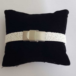 Bracelet cuir 10 mm Caviar ajustable au poignet