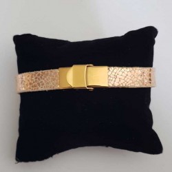 Bracelet cuir 10 mm Craquelé ajustable au poignet