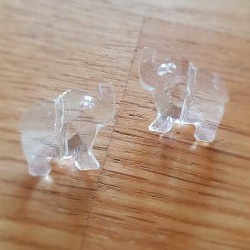 Breloque Pendentif en verre facetté éléphant N°01-01