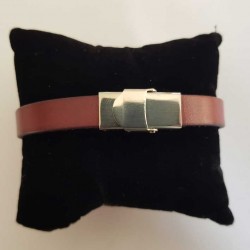 Bracelet cuir 10 mm Lisse ajustable au poignet