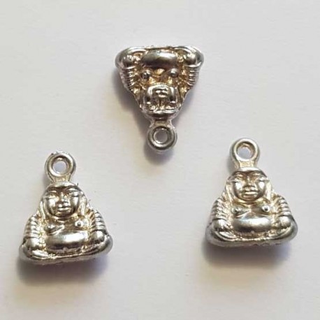 Breloque Bouddha N°05 12 mm Argent Vieilli