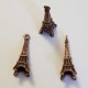 Breloque Tour Eiffel 3d en Métal Argenté 17 x 6 mm