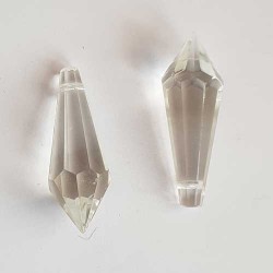 Breloque verre Diamant transparent 38 x 13 mm Goutte