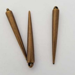 Breloque pic cône clou bronze N°07 51 mm 01