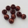 10 Perles Bois ronde 08 mm Marron N°01
