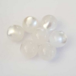 Perle ronde 14 mm plastique effet nacré blanc