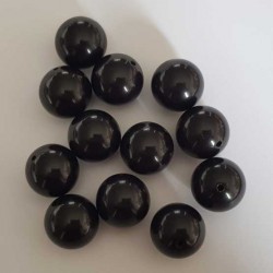 Perle Ronde 20 mm Noir 01 Plastique