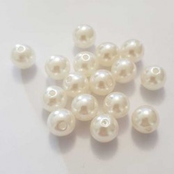 Perle Ronde 12 mm Effet Nacré Blanc