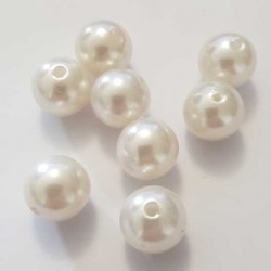 Perle Ronde 16 mm Effet Nacré Blanc