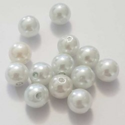 Perle Ronde 10 mm Effet Nacré Blanc-02 N°01