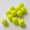 Perle Ronde 12 mm effet gomme uni Jaune