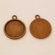 Support cabochon de 20 mm bronze N°01, pendentifs cabochons