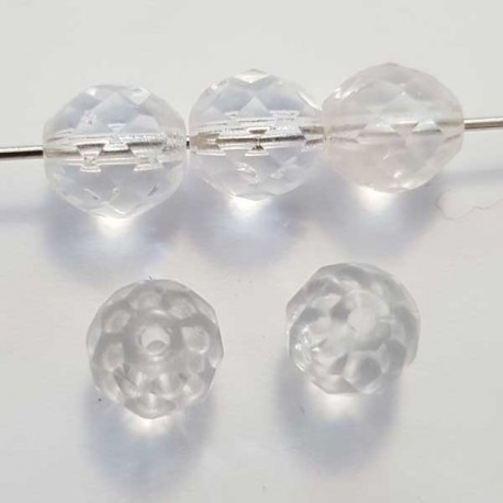 Perle Facette Ovale 10 x 10 mm Transparent