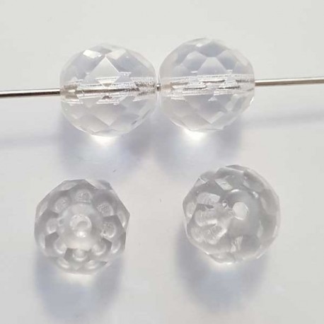 Perle Facette Ovale 12 x 12 mm Transparent