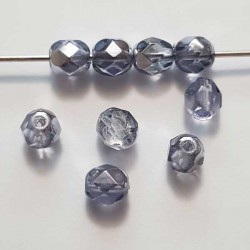 Perle Facette Ovale 06 x 06 mm N°01 Bleu Gris