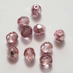 Perle Facette Ovale 06 x 06 mm N°04 Rose